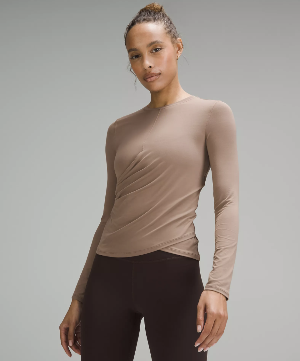 Light SmoothCover Wrap-Front Long-Sleeve Shirt (Photo via Lululemon)