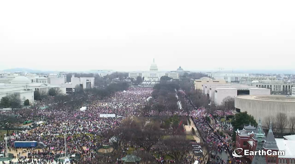 Photo of Women's March on Washington crowds at 12:00 p.m. on Jan. 21, 2017.