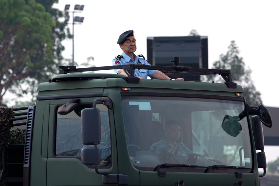 <p>An RSAF pioneer taking part in the parade preview on 28 August. (PHOTO: Dhany Osman / Yahoo News Singapore) </p>