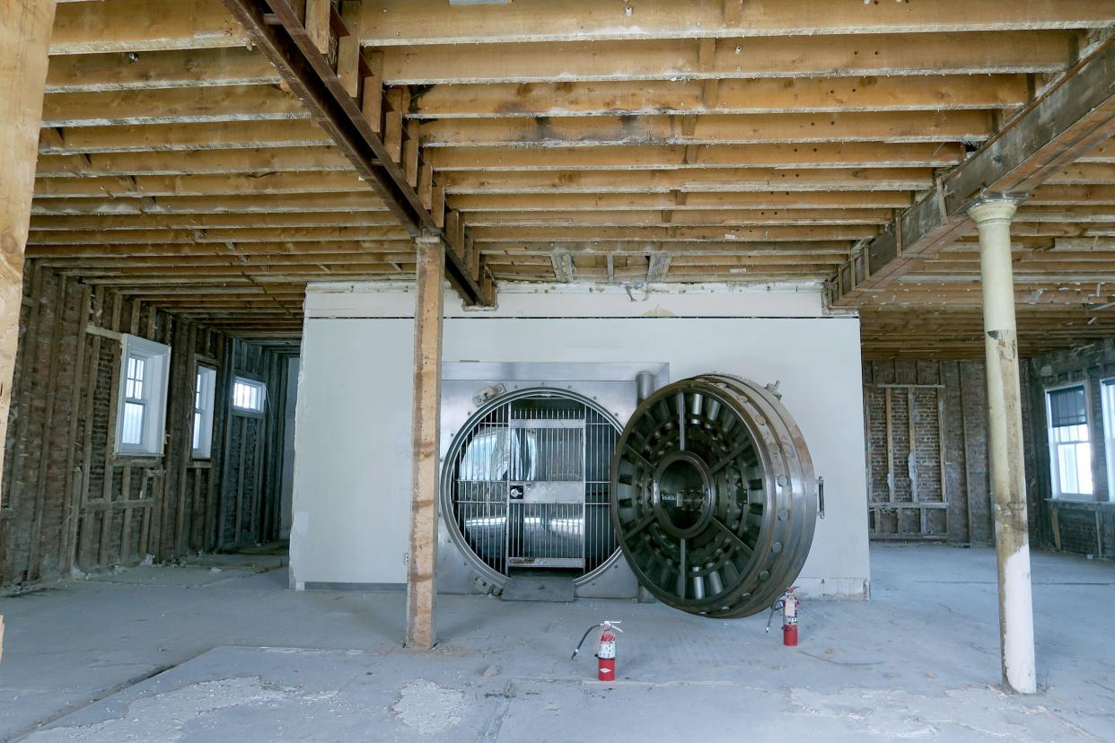 The vault inside the former Wells Fargo Bank in Spring Lake is shown Thursday, February 15, 2024. The borough has gutted the interior with plans to turn the second level into affordable apartments and a possible restaurant/bar on the first.