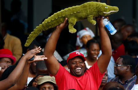 Supporters of Zimbabwe's former vice president Emmerson Mnangagwa await his arrival in Harare, Zimbabwe, November 22, 2017. REUTERS/Mike Hutchings