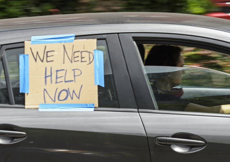 A takes part in a caravan protest.