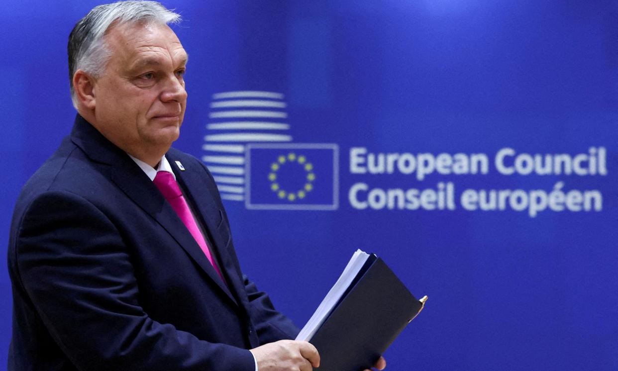 <span>Hungary's prime minister, Viktor Orbán, attends a leaders’ summit in Brussels in December last year.</span><span>Photograph: Yves Herman/Reuters</span>