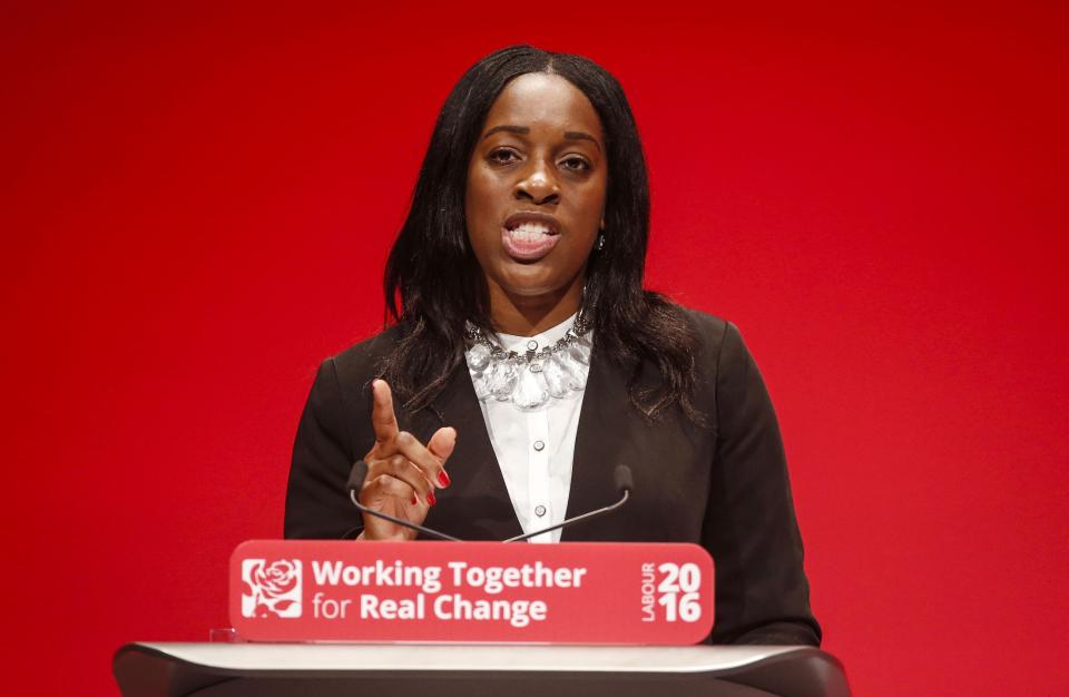 Shadow Secretary of State for International Development Kate Osamor speaks during the second day of the Labour Party conference in Liverpool.