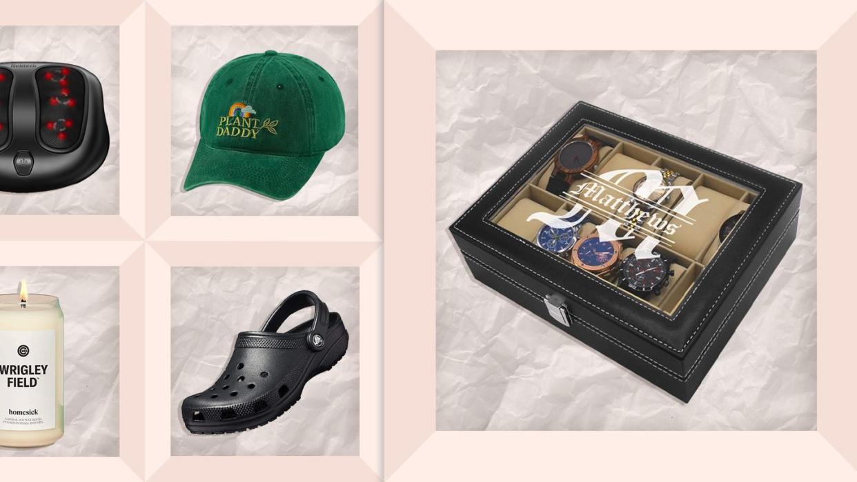 massager, plant dad hat, personalized watch box, crocs, mbl candles