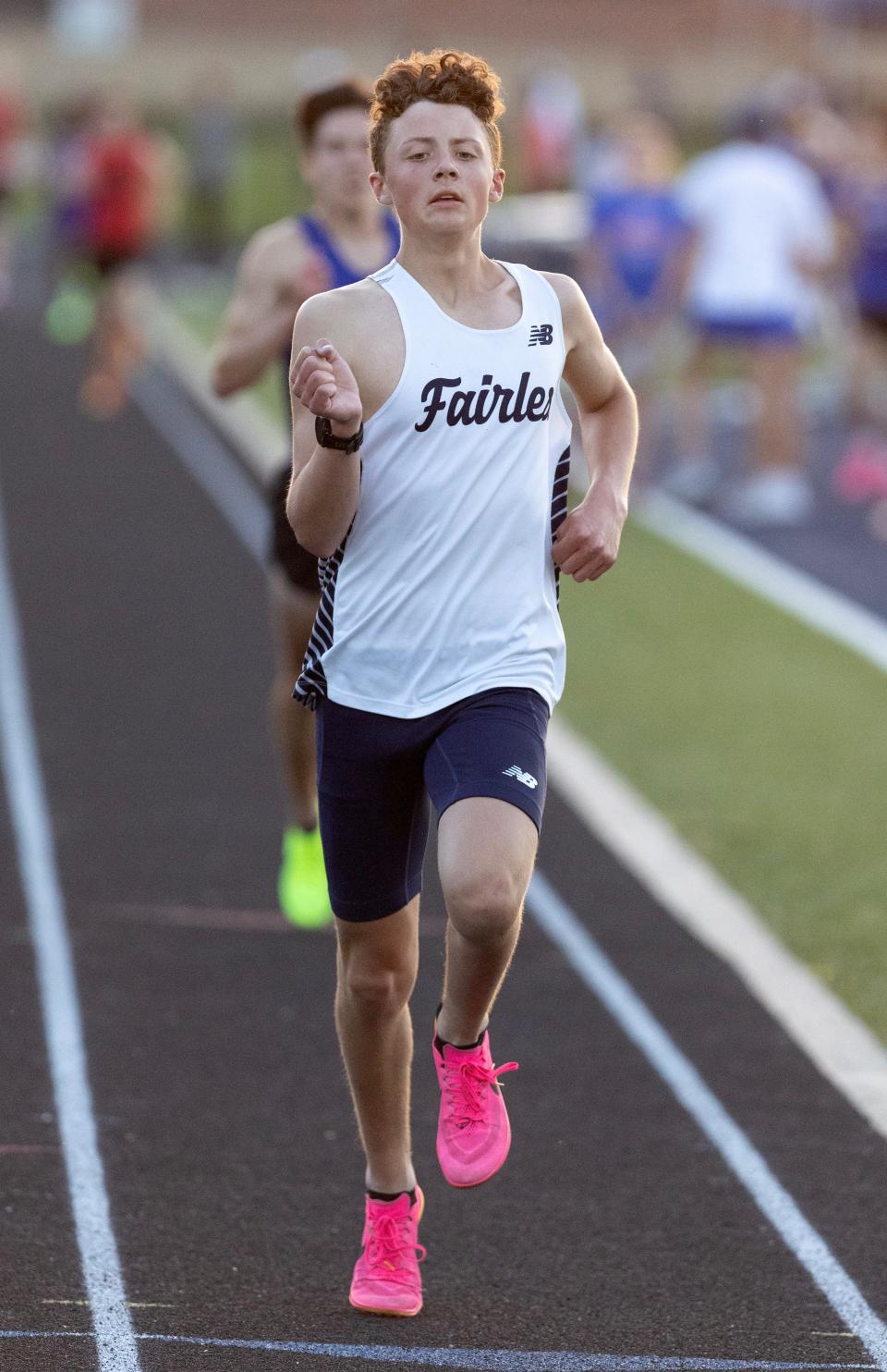 Fairless' Andrew Hearn, shown here at last year's PAC-7 Track and Field Championships, won the 1,600-meter run and was runner-up in the 3,200 at Saturday's Fairless Falcon Track and Field Invitational.