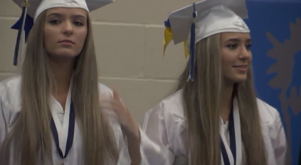 Kayla and Maria Bolton, with their twin GPA of 4.425, were both named valedictorian of their graduating class. (Photo: WNEM)