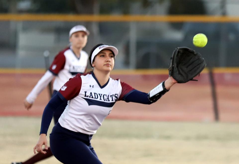 Senior Briana Flores' move to short stop has made the Lady 'Cats strong up the middle.