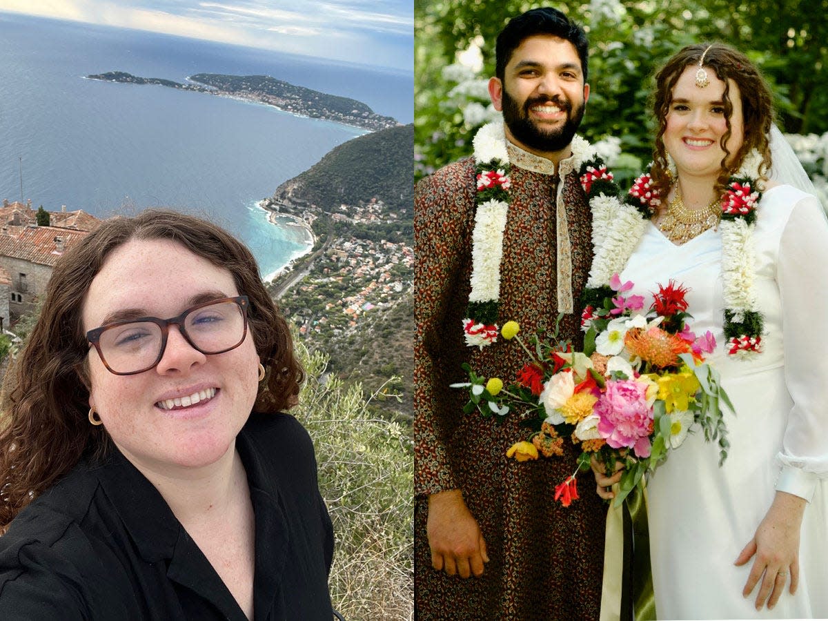 Jordan Arellano selfie on left, wedding photo on the right