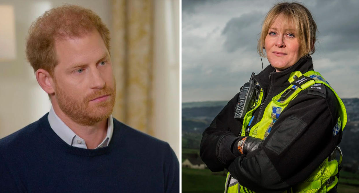 Happy Valley beat Prince Harry's interview in Sunday's TV ratings. (ITV/BBC)