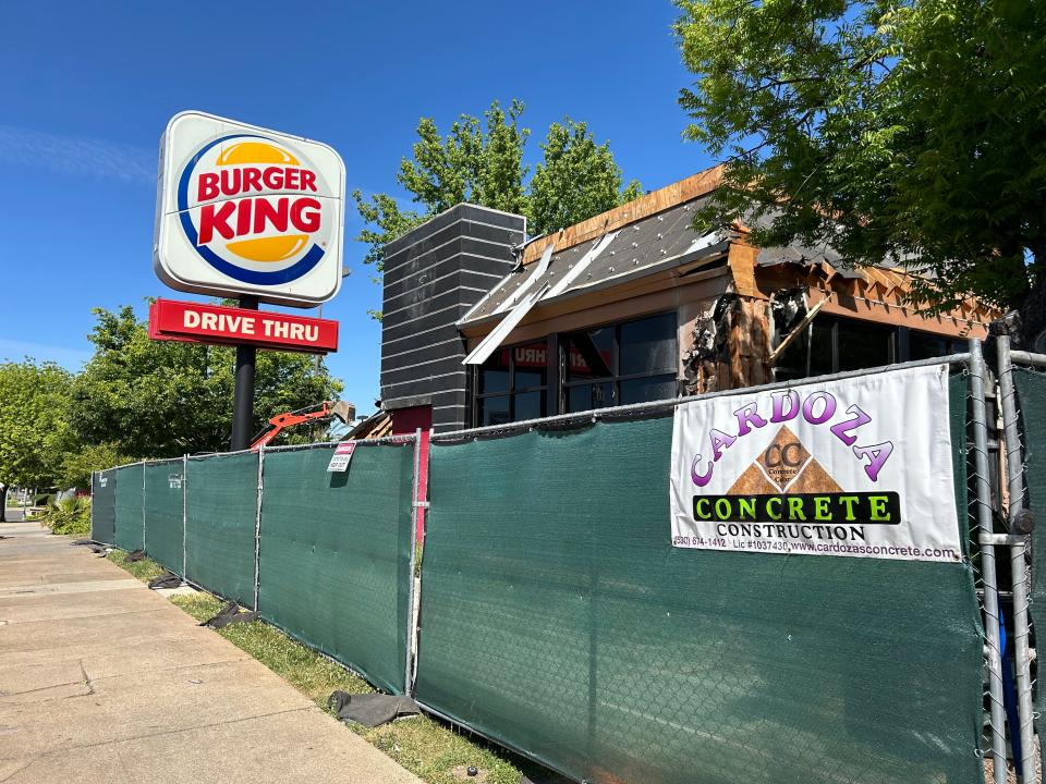 Burger King on East Cypress Avenue on Wednesday, May 1, 2024. The restaurant is being remodeled.