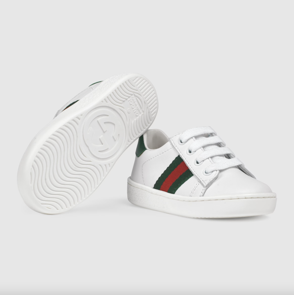 <p><a href="https://go.redirectingat.com?id=74968X1596630&url=https%3A%2F%2Fwww.gucci.com%2Fus%2Fen%2Fpr%2Fchildren%2Fbaby%2Fshoes-for-toddlers%2Ftoddler-sneakers%2Ftoddler-leather-low-top-with-web-p-433146CPWE09075&sref=https%3A%2F%2Fwww.townandcountrymag.com%2Fstyle%2Fhome-decor%2Fg45376184%2Fbest-baby-shower-gifts%2F" rel="nofollow noopener" target="_blank" data-ylk="slk:Shop Now;elm:context_link;itc:0;sec:content-canvas" class="link ">Shop Now</a></p><p>Toddler leather low-top </p><p>gucci.com</p><p>$410.00</p>