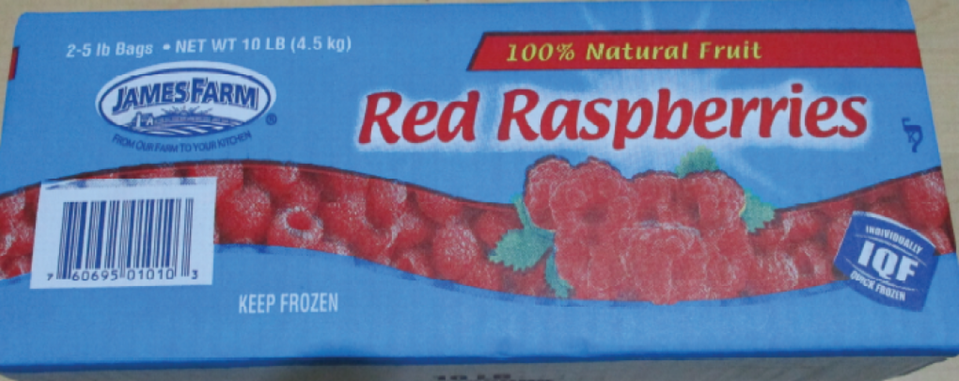 Cases of James Farm Red Raspberries have been recalled