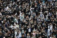 Protesters demonstrate against a proposed extradition bill in Hong Kong