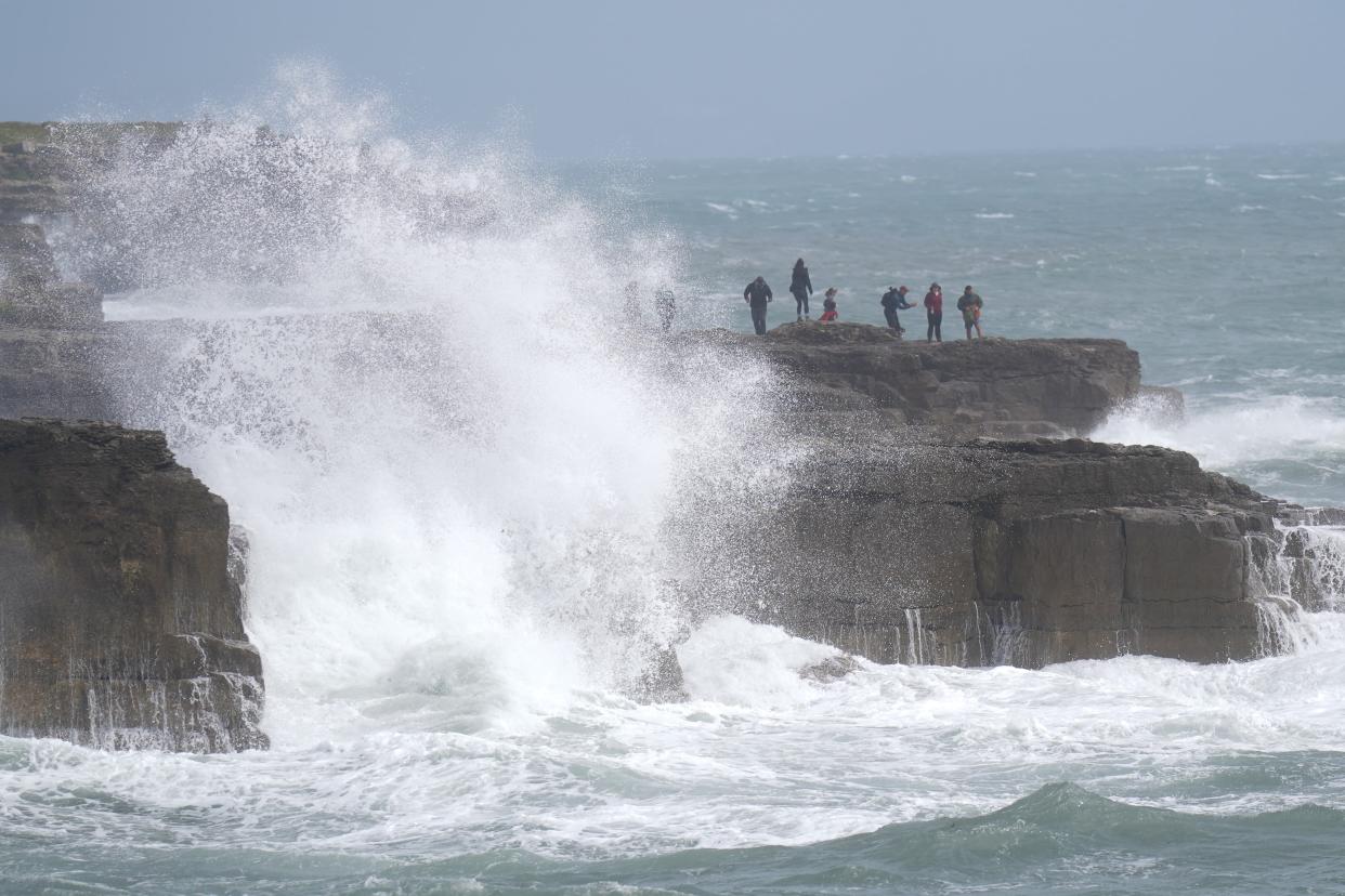 Waves crash against the shore in Portland, Dorset (James Manning/PA) (PA Wire)