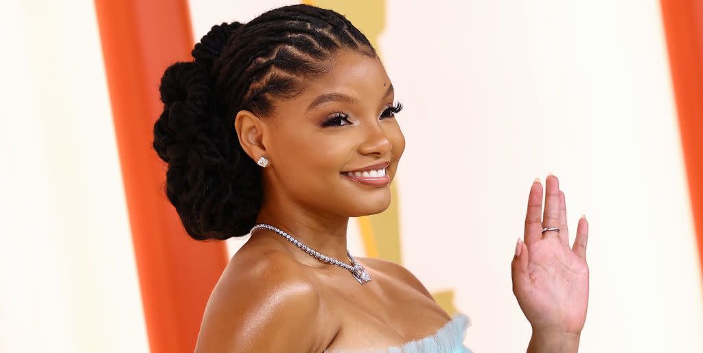 hollywood, california march 12 halle bailey attends the 95th annual academy awards on march 12, 2023 in hollywood, california photo by arturo holmesgetty images