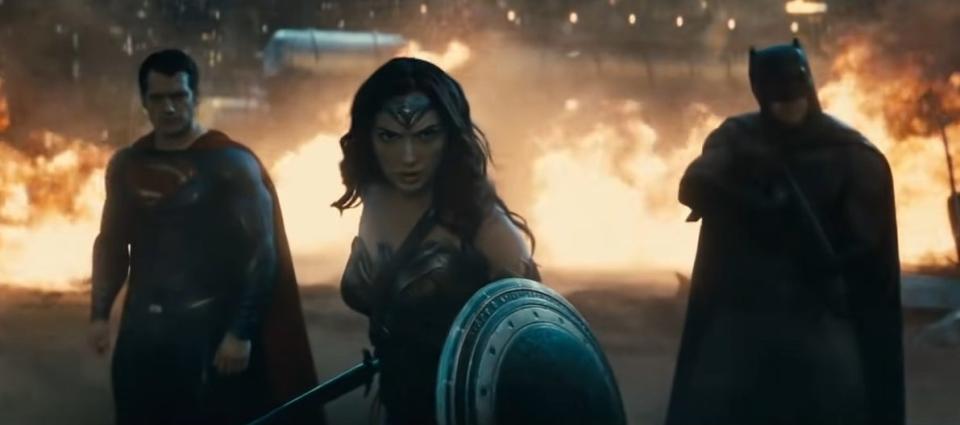 Superman, Wonder Woman, and Batman in "Batman v Superman: Dawn of Justice"