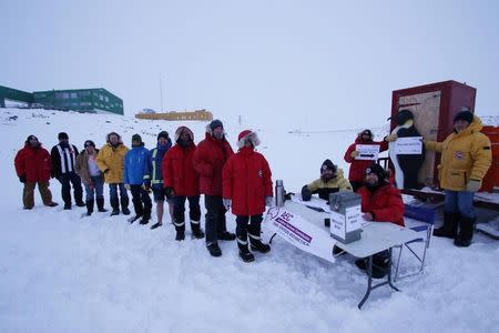 An Australian election polling station prepares to have Antarctic expeditioners cast their ballots at the Davis Research Station in Antarctica in this handout picture taken by Aaron Stanley of the Australian Antarctic Division, June 23, 2016. Australian Antarctic Division/Aaron Stanley/Handout via REUTERS