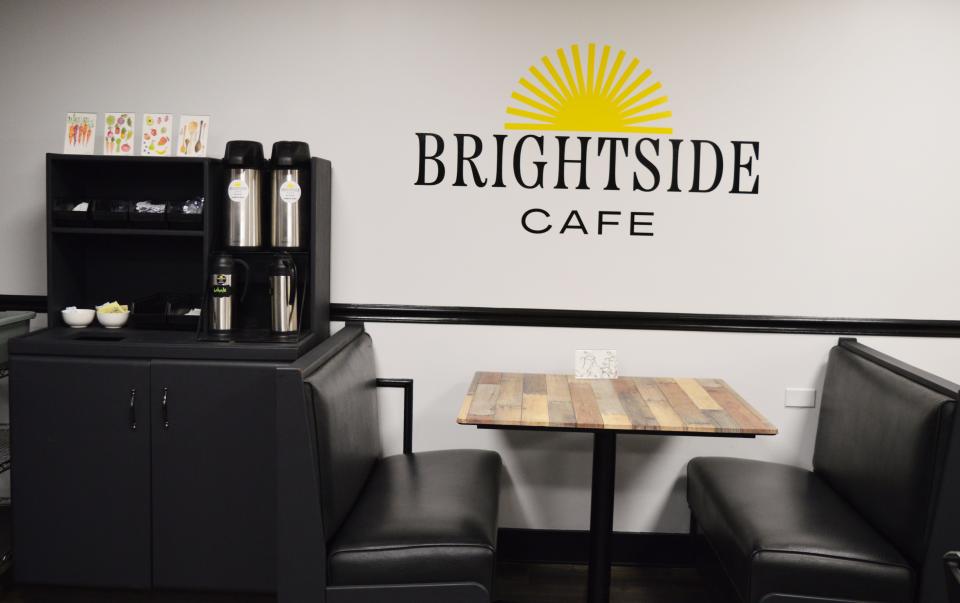 Brightside Cafe opened Feb. 2, 2024, in the lower level of Fountain Square. The cafe serves gluten-free pastries and other baked items along with coffees and teas.