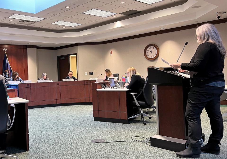 Adeline Hambley addresses the health and human services committee of the Ottawa County Board of Commissioners during a meeting Tuesday, Jan. 31, 2023.