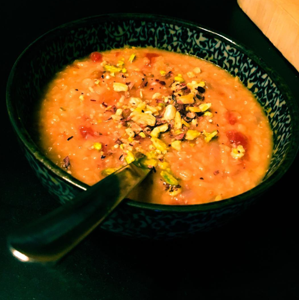 <p>You can make a job lot of red lentil soup then vary it in all sorts of ways. Add bacon, coconut, or try pistachios and chilli flakes like this bowl from Craig Mogg [Photo: Instagram/craigmogg] </p>