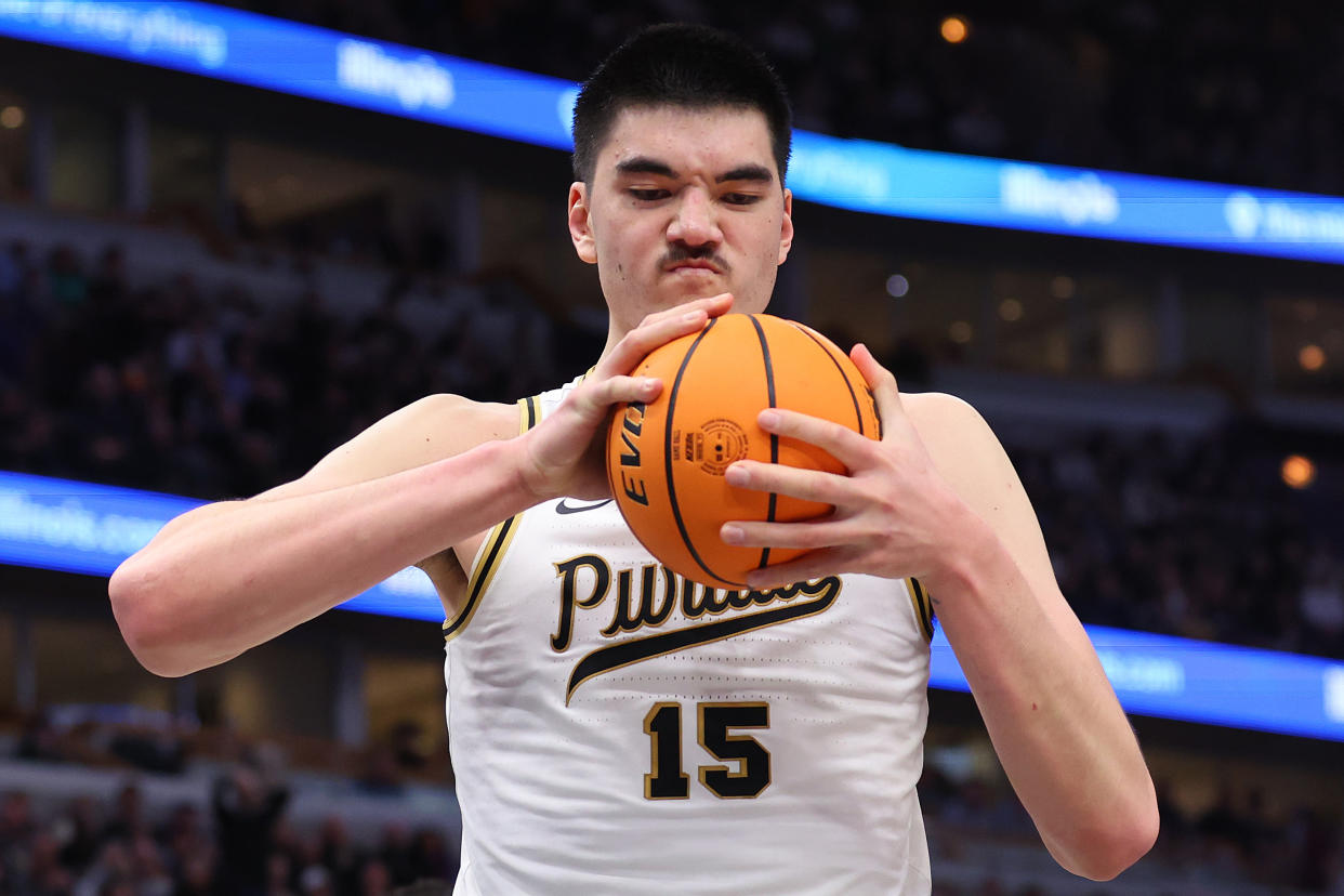 Purdue center Zach Edey is a shoo-in for national player of the year, but how far can he take the Boilermakers in the NCAA tournament? (Michael Reaves/Getty Images)
