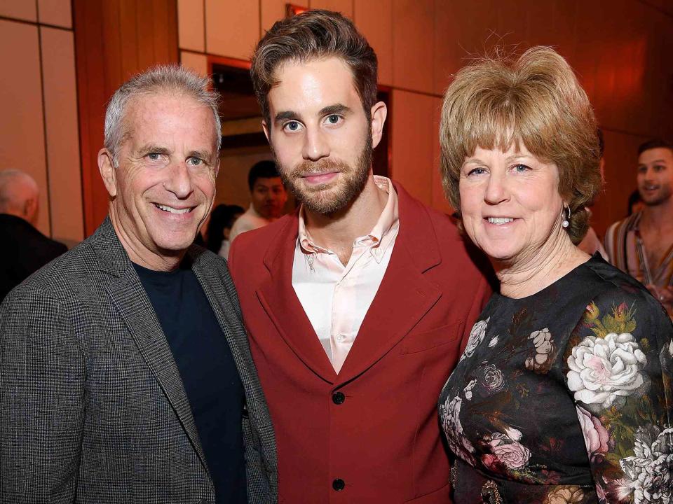 <p>Dimitrios Kambouris/Getty</p> Marc E. Platt, Ben Platt, and Julie Platt attend Netflix