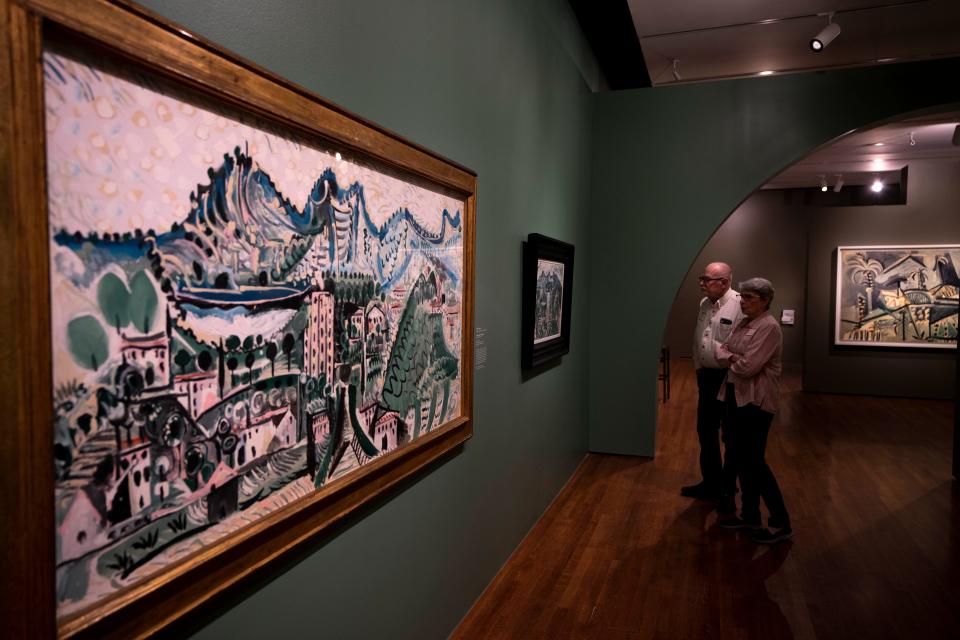 “Landscape of Mougins II,” left, on display at the Cincinnati Art Museum.