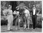 <p>Lucille Ball and Desi Arnaz, along with co-stars William Frawley and Vivian Vance, take up golf in a 1954 episode of <em>I Love Lucy</em>.<br></p>