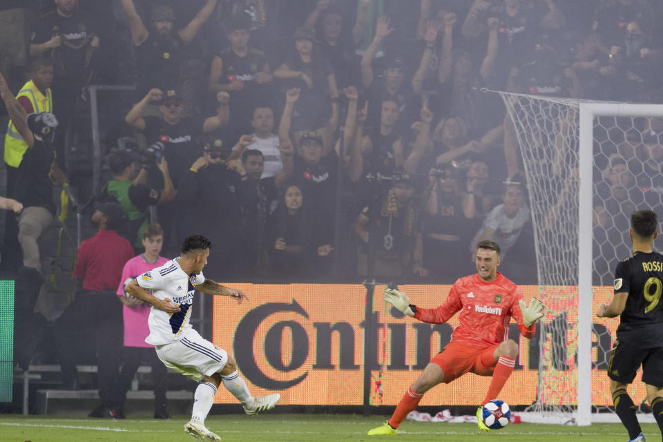 Cristian Pavón's goal immediately after LAFC went up 2-0 revived some uncomfortable emotions at Banc of California Stadium. (Reuters)