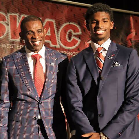 Michael Wade/Icon Sportswire via Getty Deion Sanders and Shedeur Sanders