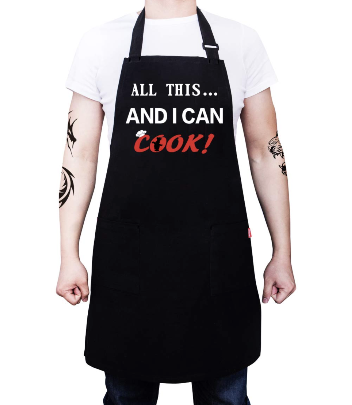 'All This... And I Can Cook!' Black Apron for Men