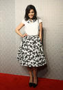 <b>Vanessa Hudgens</b><br><br>The star looked chic in a butterfly printed midi skirt at the Alice + Olivia presentation.<br><br>Image © Rex