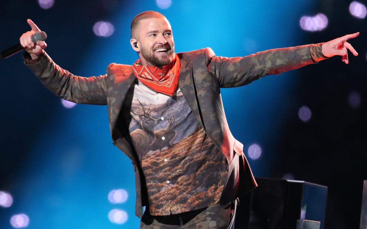 Justin Timberlake during his Super Bowl performance - Getty Images North America