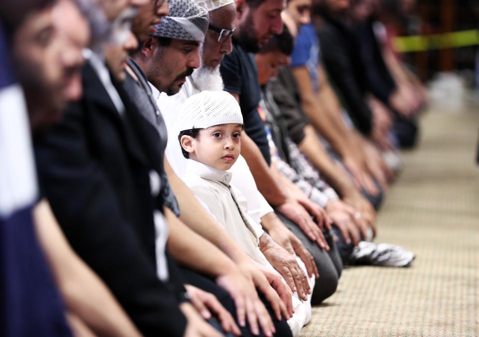 Muslims perform the first 'Tarawih' prayer on the eve of the Islamic Holy month of Ramadan at the Chicago Mosque in Chicago, United States on May 26, 2017.