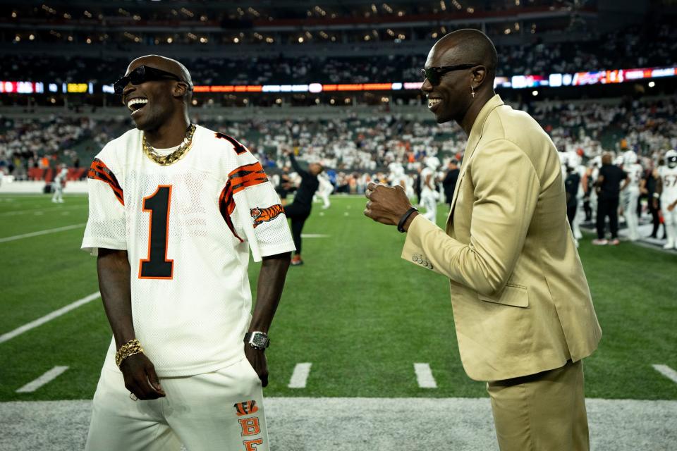 Former Cincinnati Bengals wide receivers Chad Johnson and Terrell Owens