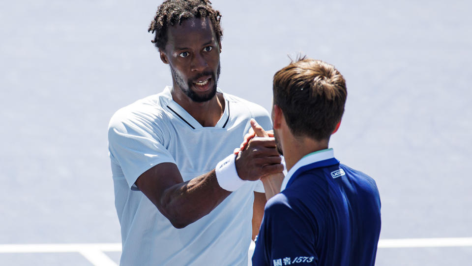 Frenchman Gael Monfils eased past world No.1 Daniil Medvedev in an impressive display at Indian Wells. (Photo by TPN/Getty Images)