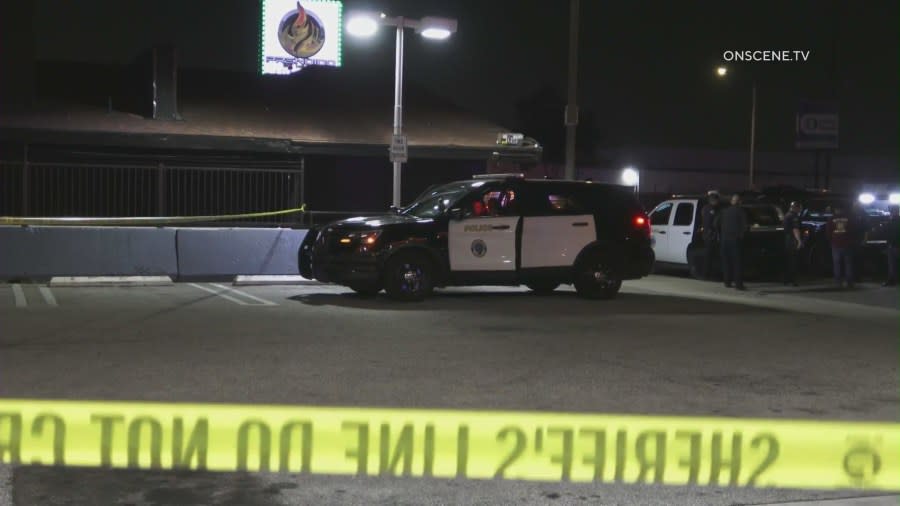 More than half-a-dozen people were struck by gunfire outside a night club in Long Beach on Saturday night, authorities said. (OnSceneTV)