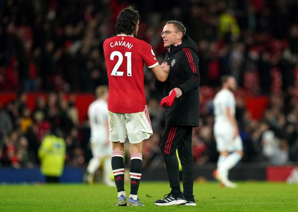 Edinson Cavani has told Ralf Rangnick he wants to stay at United (Martin Rickett/PA) (PA Wire)