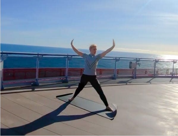 Virgin Voyages outdoor yoga