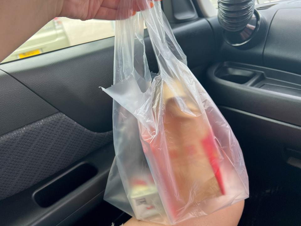 japan mcdonalds lunch to go in plastic bag