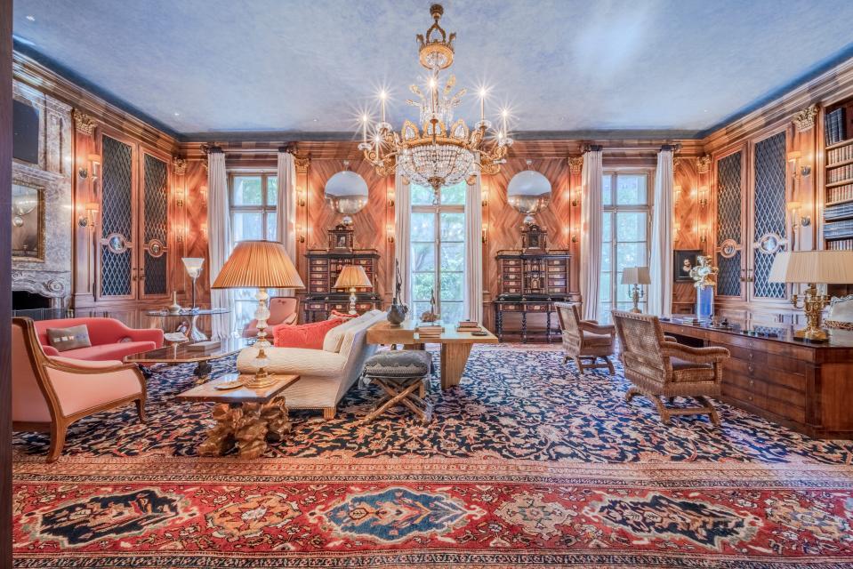 A lavish sitting room within Jeffrey Epstein’s former Manhattan townhouse.