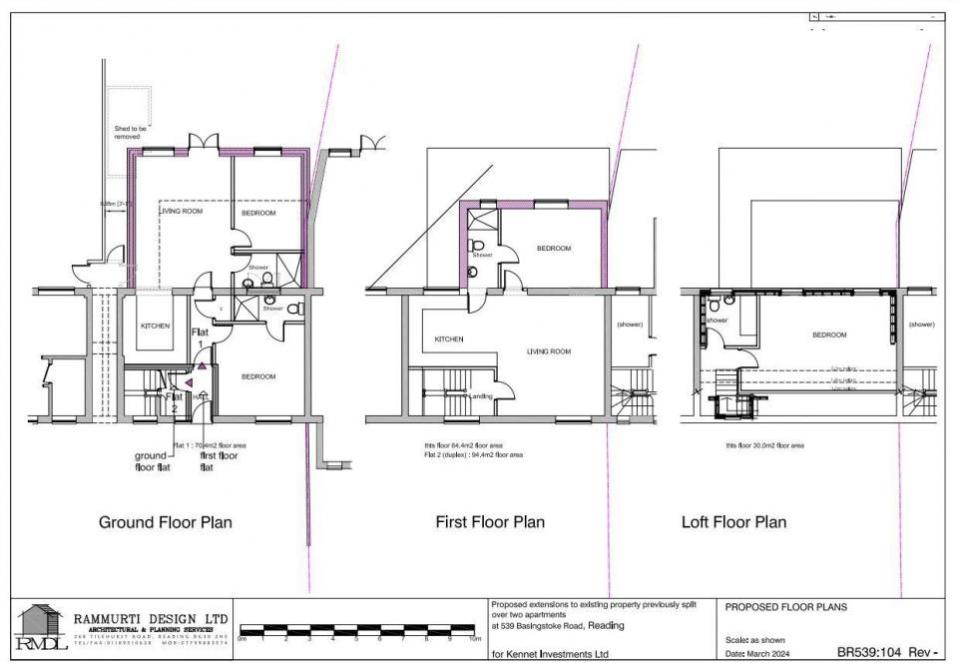 Reading Chronicle: The floorplan for the project for additional bedrooms created by extensions at a house in Basingstoke Road, Reading. Credit: Rammurti Design