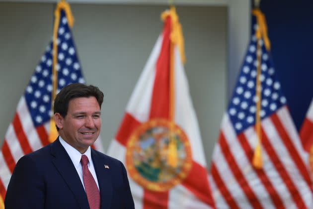 Florida Gov. Ron DeSantis, pictured last month, said that banning cultivated meat will prevent “the global elite” from “forcing the world to eat lab-grown meat and insects.”