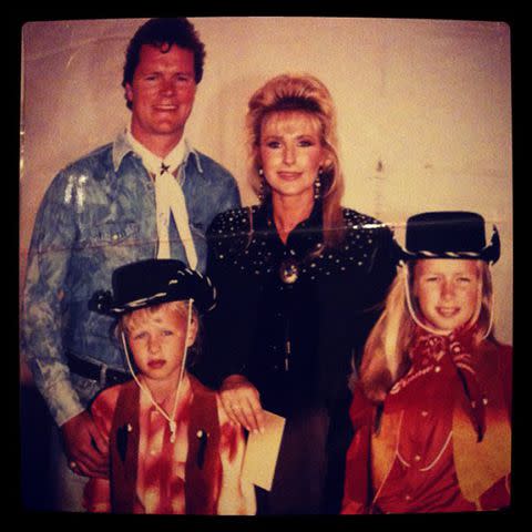 <p>Kathy Hilton/Instagram</p> The Hilton family in a throwback photo