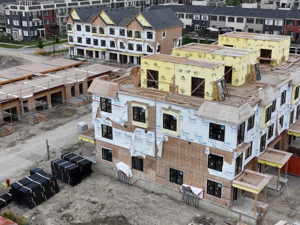 New homes under construction are shown here in Whitchurch-Stouffville, Ont. last June. Ontario's planners say they want to be part of the process as Ontario finalizes Bill 23, its controversial housing legislation.  (Patrick Morrell/CBC - image credit)