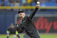 Tampa Bay Rays starting pitcher Tyler Alexander delivers to the Chicago White Sox during the first inning of a baseball game Monday, May 6, 2024, in St. Petersburg, Fla. (AP Photo/Chris O'Meara)