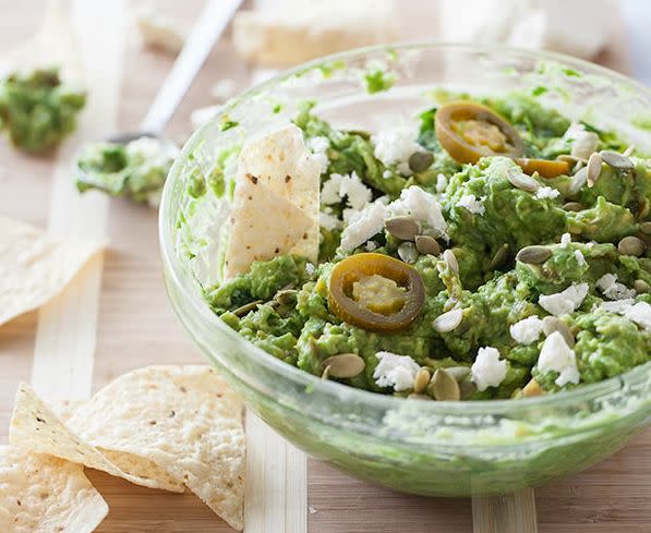 <strong>Get the <a href="http://www.foodiecrush.com/2013/05/roasted-garlic-and-pickled-jalapeno-guacamole/" target="_blank">Roasted Garlic and Pickled Jalapeno Guacamole recipe</a> from Foodie Crush</strong>