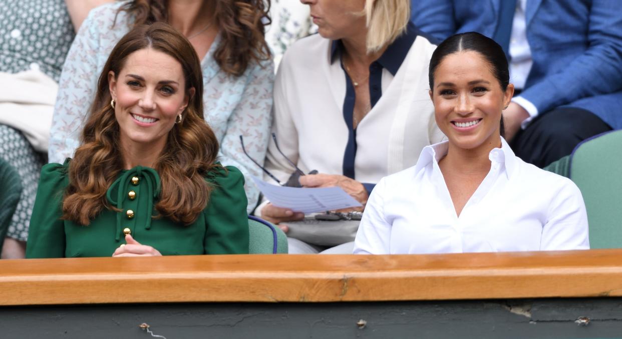 The Duchesses of Cambridge and Sussex attended Wimbledon last weekend together [Image: Getty]