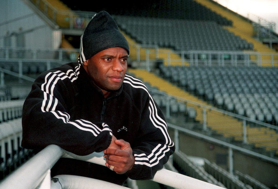 FILE PICTURE Dalian Atkinson in 1998. A police officer has been charged with the murder of retired footballer Dalian Atkinson who died after being Tasered.  See SWNS story SWMDdalian.  The ex-Aston Villa striker, 48, was restrained by police officers at his father's house in Telford, Shropshire, on 15 August 2016.  A second police officer, also from the West Mercia Police force, has been charged with assault causing actual bodily harm.  Both have appeared at Birmingham Magistrates' Court.  The Crown Prosecution Services (CPS) has not named the officers because it believes their defence will apply for them to remain anonymous.  An alternative charge of an unlawful act manslaughter has also been put forward by the CPS for the officer charged with murder, known as 